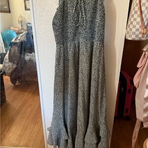 Grace Karin green and White Maxi Dress